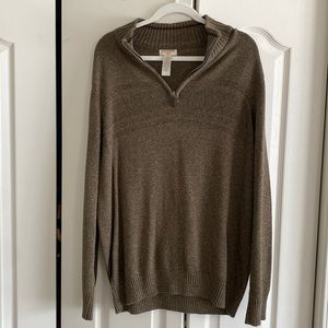 Dockers Men’s Sweater Quarter Zip - Large - Brown